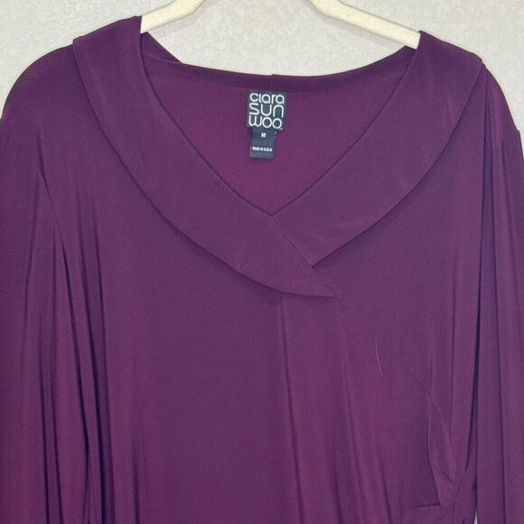 Clara Sun Woo 2 Piece Set Top & Culottte Pants Size Medium Burgundy - Picture 6 of 15